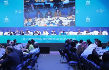 Imagen de la  13° Conferencia Ministerial de la Organización Mundial del Comercio (OMC), que se desarrolló del  26 de febrero al 1 de este mes, en Abu Dhabi.