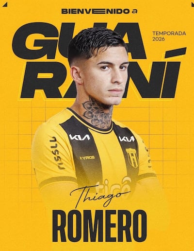 Thiago Ezequiel Romero, nuevo futbolista de Guaraní.