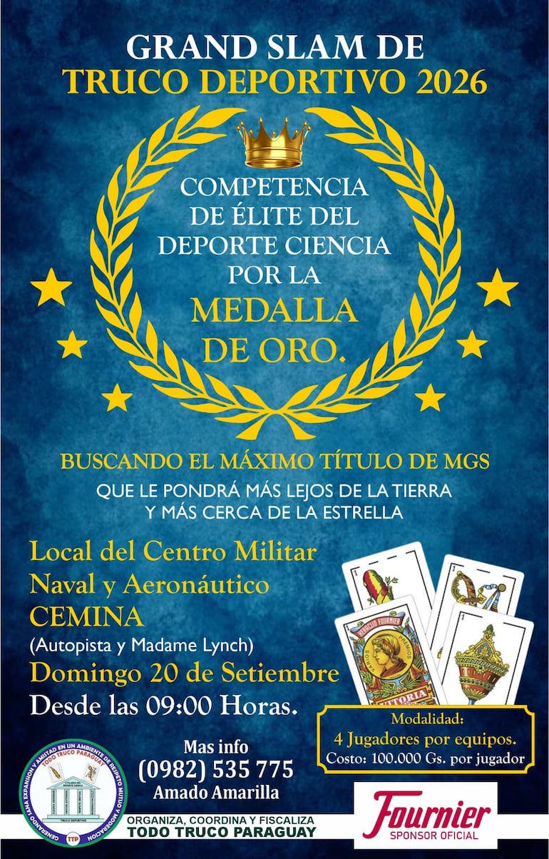 La mayor competencia anual organizada por Todo Truco Paraguay (TTP) se llevará a cabo este domingo 20 de setiembre.