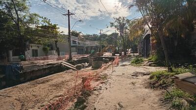 Obra de la Municipalidad de Asunción, paralizada en la cuenca Santo Domingo.
