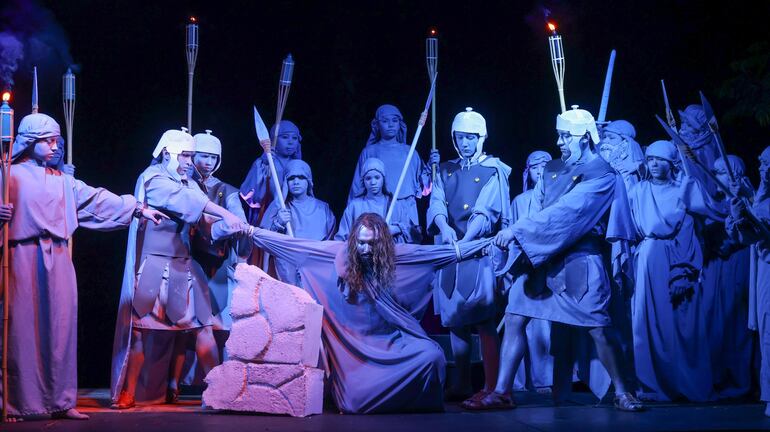 El recorrido acabó con la aprehensión de Jesús por los soldados Romanos.