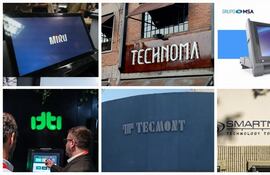 Arriba: Miru (coreana); Technoma (Py) y MSA Comitia (Arg). Abajo ITTI (Py); Tecmont (Py) y Smartmatic (Venz-EE.UU.-Inglaterra).