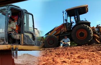 Angélica Verón e Ingrid Siomuch, dos mujeres que se destacaron en un concurso de maquinaria.