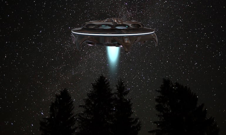 Concepto de OVNIs, imagen ilustrativa.