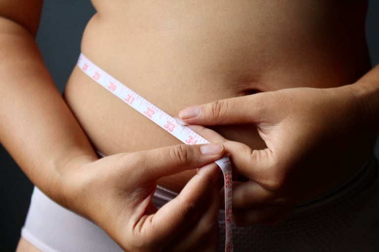 Concepto de grasa abdominal.
