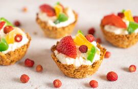 Tartaletas de avena y yogur.