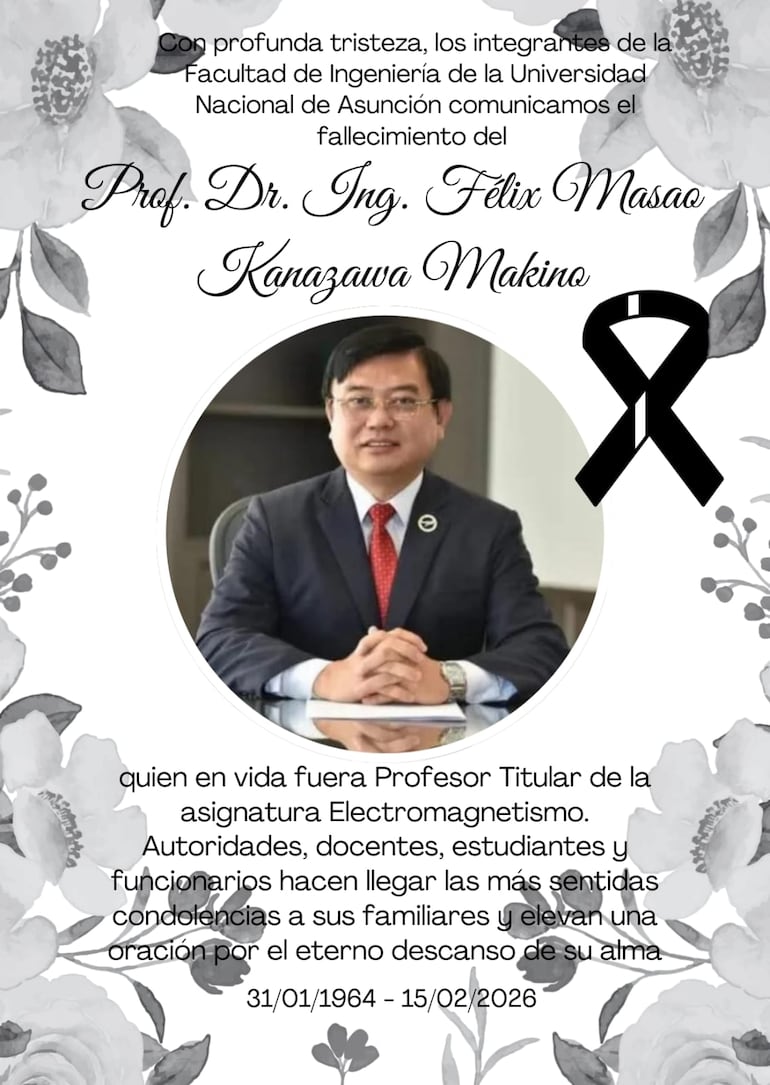 Mensajes de despedida para el ingeniero Félix Kanazawa