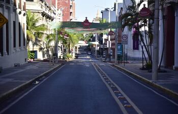 La calle Palma amaneció vacía.