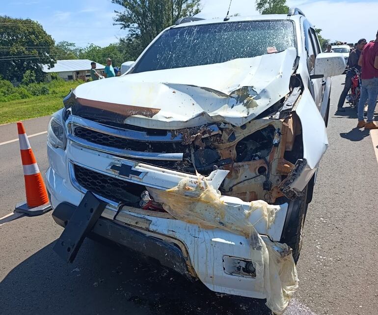 La camioneta involucrada en el accidente fatal.