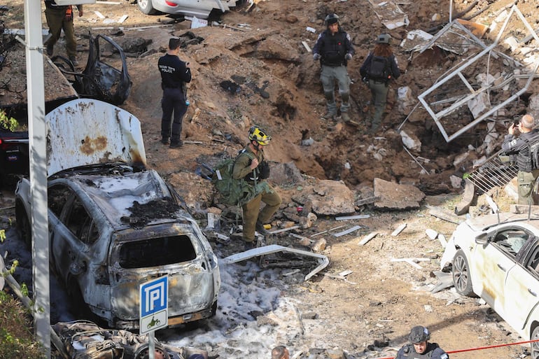 Impacto de un misil en territorio israelí.