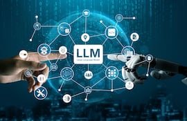 Concepto de LLM, inteligencia Artificial (IA).