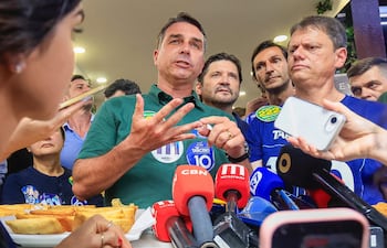El candidato presidencial brasileño Flávio Bolsonaro