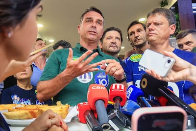 El candidato presidencial brasileño Flávio Bolsonaro