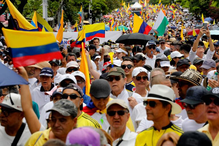 Protesta antigubernamental en Medellin, Colombia.