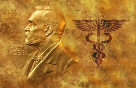 El legado de Alfred Nobel y el símbolo de la medicina se unen, representando la excelencia en la contribución a la humanidad.