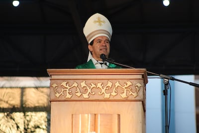 Monseñor Amancio Benitez presidió la misa en la Basílica de Caacupé.