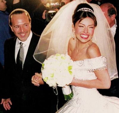 Thalía y Tommy Mottola se juraron amor eterno hace 25 años.