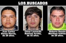 Juan Carlos Gaona García, César Leonardo Ramírez Acuña y Roberto Ramón Martínez Insfrán, buscados por el asalto fatal en Ciudad del Este.