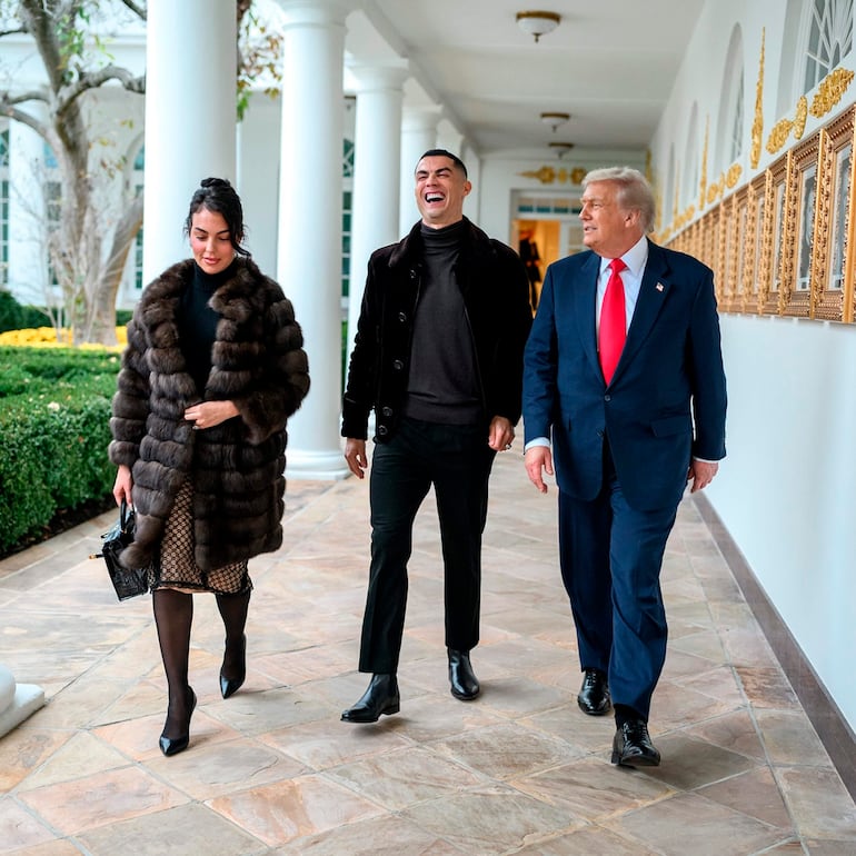 Cristiano Ronaldo, Georgina Rodriguez y Donald Trump