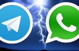 Imagen ilustrativa con los logos de Telegram y Whatsapp.