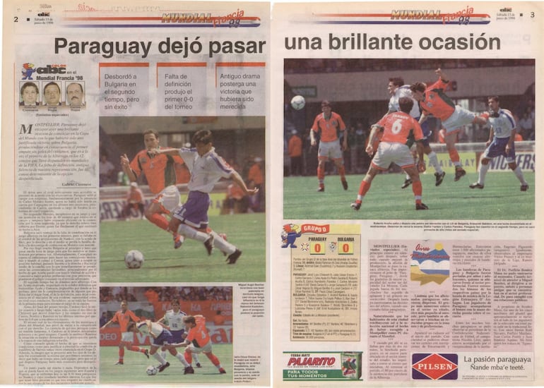 Comentario y ficha del partido de los enviados especiales de ABC Color a Francia 98.