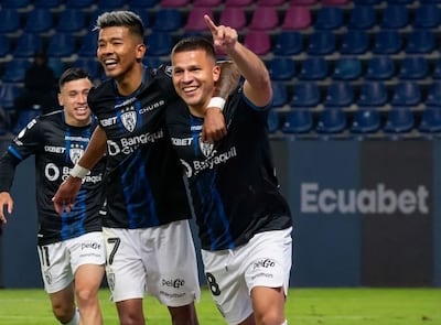 El canterano de Olimpia, Hugo Lorenzo Quintana (24 años), en el festejo de su gol para el Independiente del Valle.