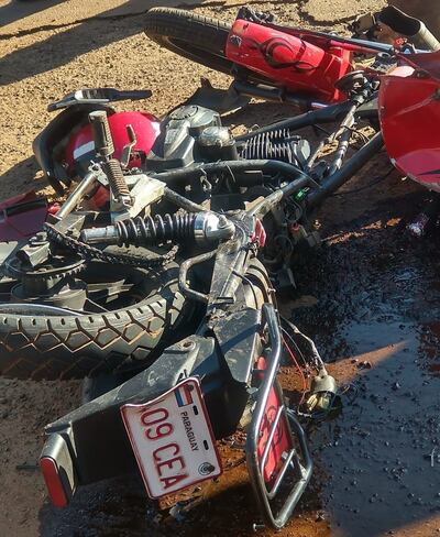 Así quedó el biciclo en el que viajaban las víctimas fatales.