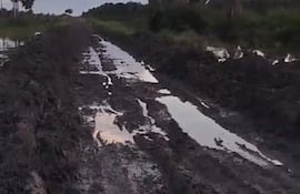 Camino de tierra en mal estado, debido a la falta de reparacion