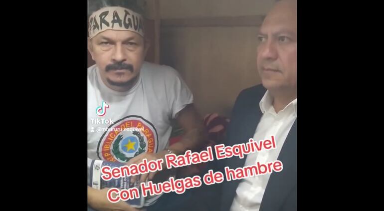 Captura de video donde Mbururú anunció que hoy inicia una huelga de hambre.