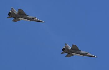 Aviones rusos de combate MiG-31. (Imagen de archivo)