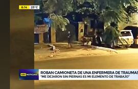 Cámara de seguridad captó a la persona que robó la camioneta Toyota Hilux.