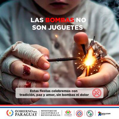 El uso de pirotecnia puede causar amputaciones y lesiones permanentes.