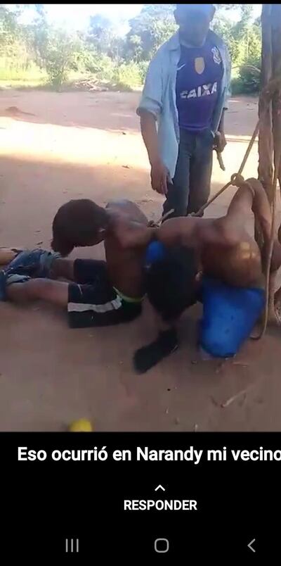 Captura del video tras la denuncia de violencia hacia nativos.