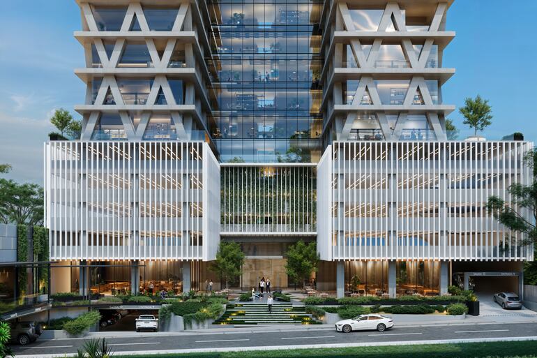 La obra, diseñada por el arquitecto Mauro Remonato, incorpora múltiples conceptos de salas de reunión, terrazas gastronómicas, espacios de coworking y áreas de servicio.