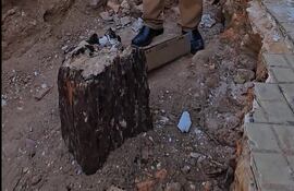 Este horcón se encontró entre las obras que realiza la ANDE en el centro de Asunción.