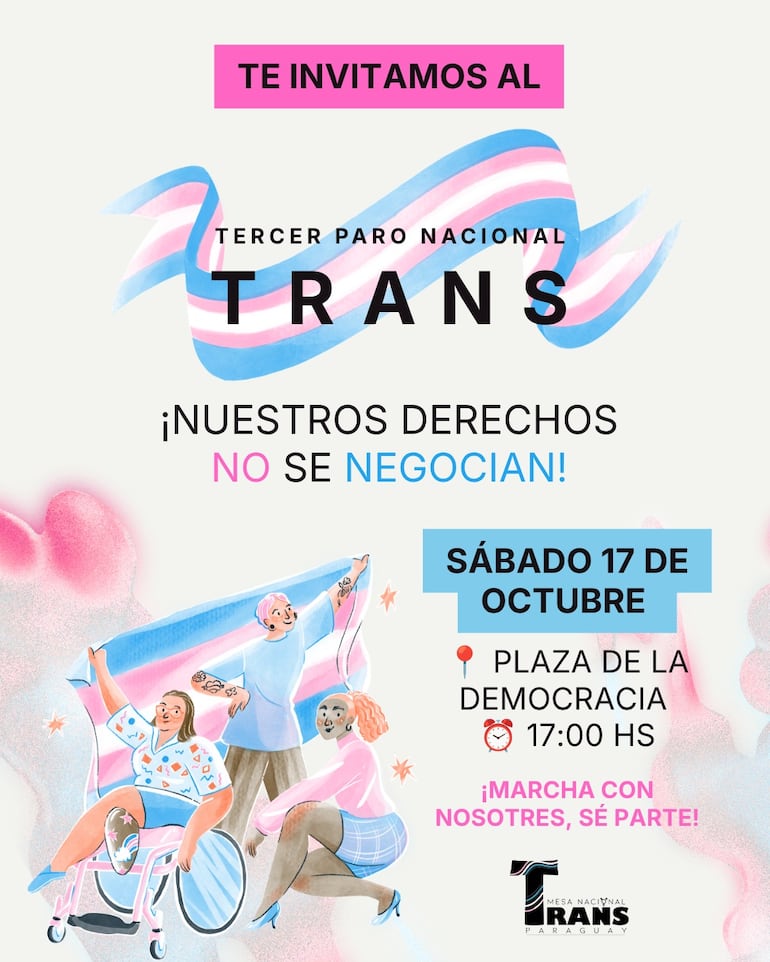 Invitación a participar del Tercer Paro Nacional Trans. 