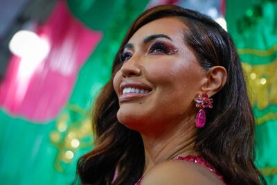 La cantante Karinah durante un ensayo en la escuela de samba Mangueira, el pasado sábado.