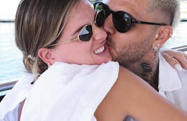 María Eugenia Suárez y Mauro Icardi, enamorados en Turquía.