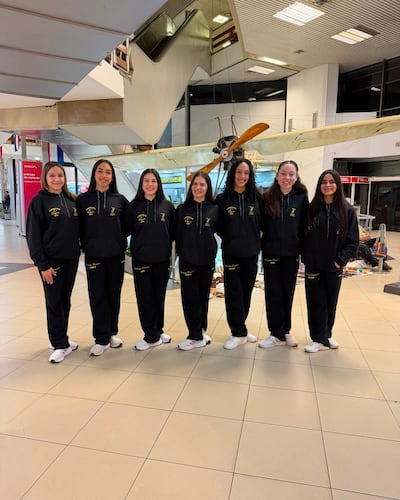 La selección de gimnasia camino a Turquía.