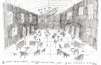 Uno de los dibujos de Toni Roberto que formarán parte de la exposición "Experiencias urbanas".