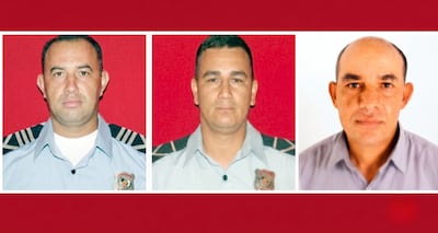 Los suboficiales Atilio Martínez Barrios y Herminio Ojeda González, junto al civil Josemar Escobar Piris, asesinados en el ataque al Puesto Policial N° 4 de Naranjito.