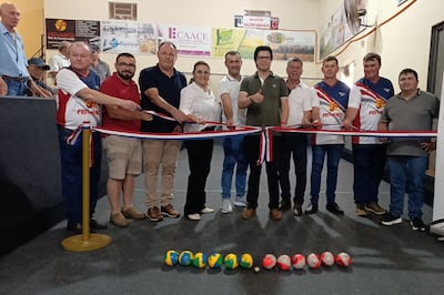 Inauguración de las obras en la pista de bochas de San Vicente, en Santa Rita, Alto Paraná.