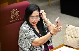Sesion extraordinaria en el Senado. Perdida de investidura a Kattya Gonzalez. Politica. Gustavo Machado 14 de febrero de 2024. norma aquino yami nal