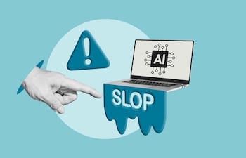 Concepto de AI slop.