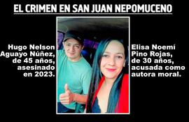 Hugo Nelson Aguayo Núñez, asesinado en 2023, y su esposa Elisa Noemí Pino Rojas, supuesta autora moral del sicariato.
