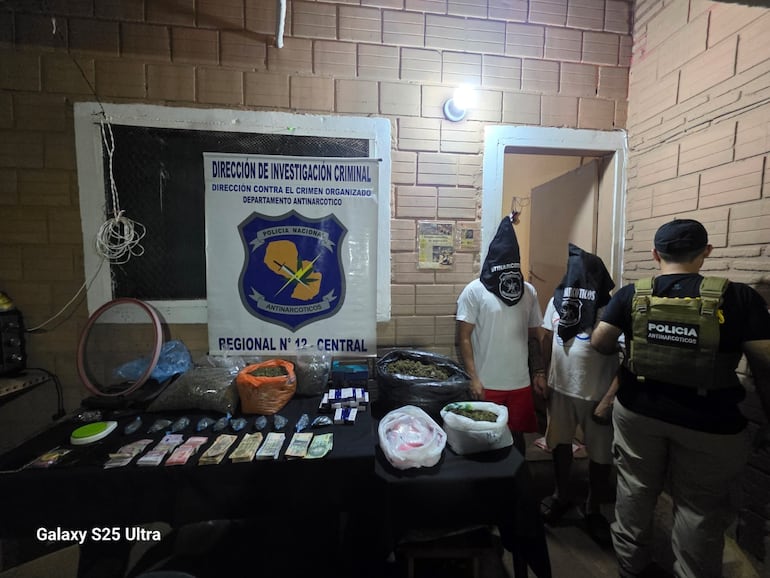 Luque: caen presuntos distribuidores de droga tras allanamiento en vivienda