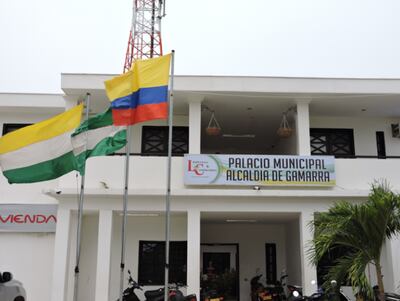 Palacio Municipal Alcaldía de Gamarra en Colombia.