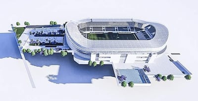 Maqueta del estadio mundialista de Olimpia, a ser construido luego de la demolición del antiguo Manuel Ferreira, el Bosque de Para Uno.