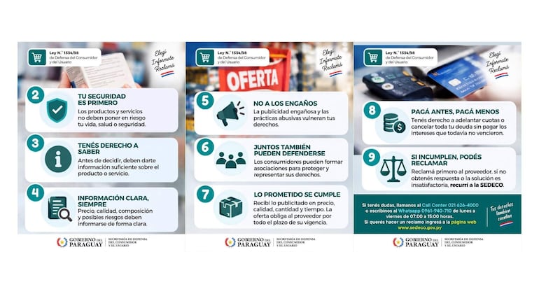 Sedeco informa sobre los derechos del consumidor.