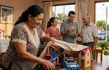 Los comercios observan una diferencia en el presupuesto que las familias destinan a los regalos en cada una de estas fechas. (Foto generada con IA).